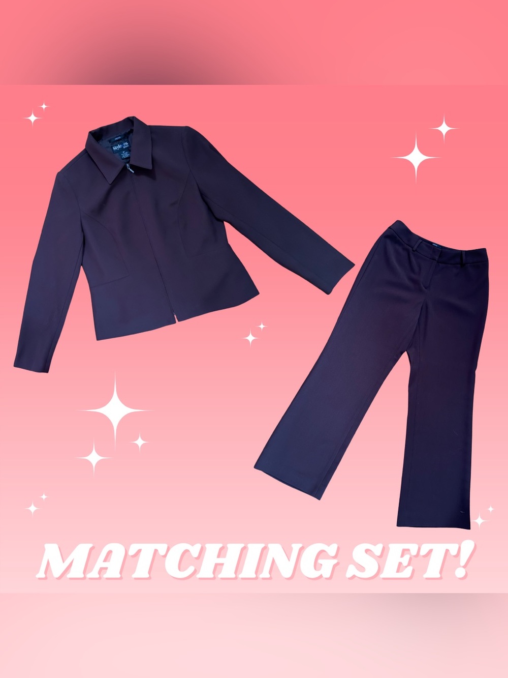 Vintage 90s/Y2K Office Siren 2 Piece Matching Set! Preppy Clean Girl Bloquette 🤎